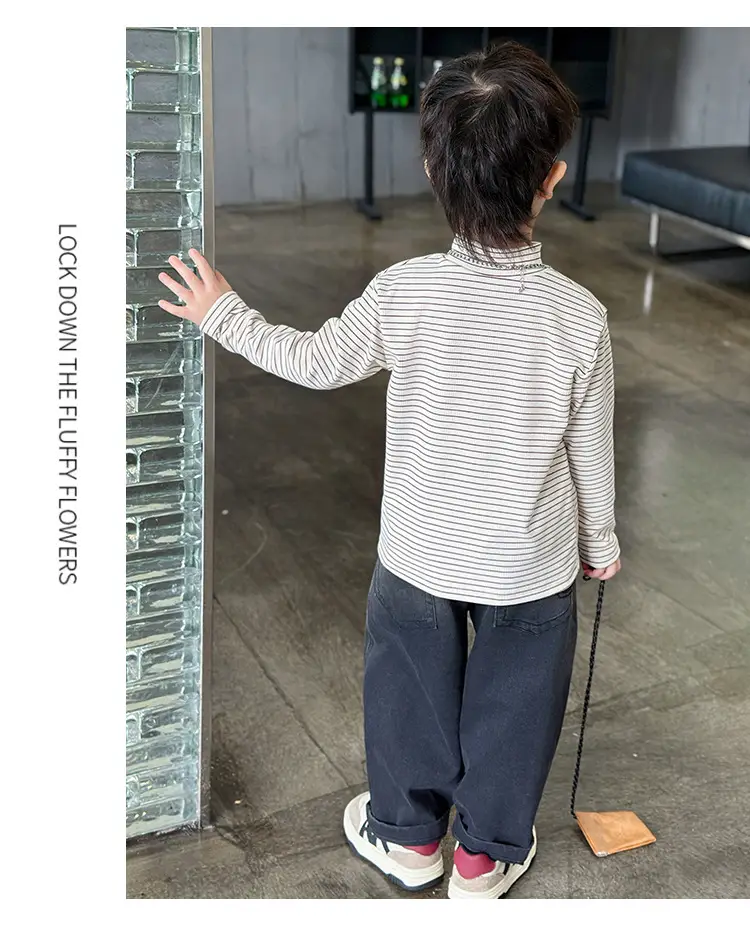 Boys Striped T-Shirt High Collar Autumn Winter 2024 — feature 20