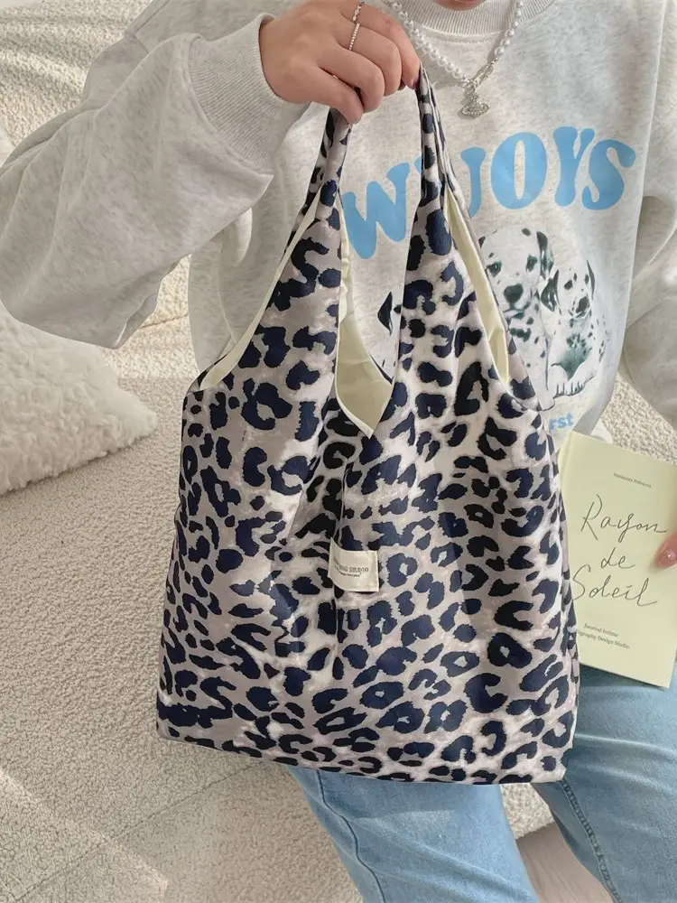 Vintage Leopard Print Shoulder Bag Large Capacity Casual - Image 6
