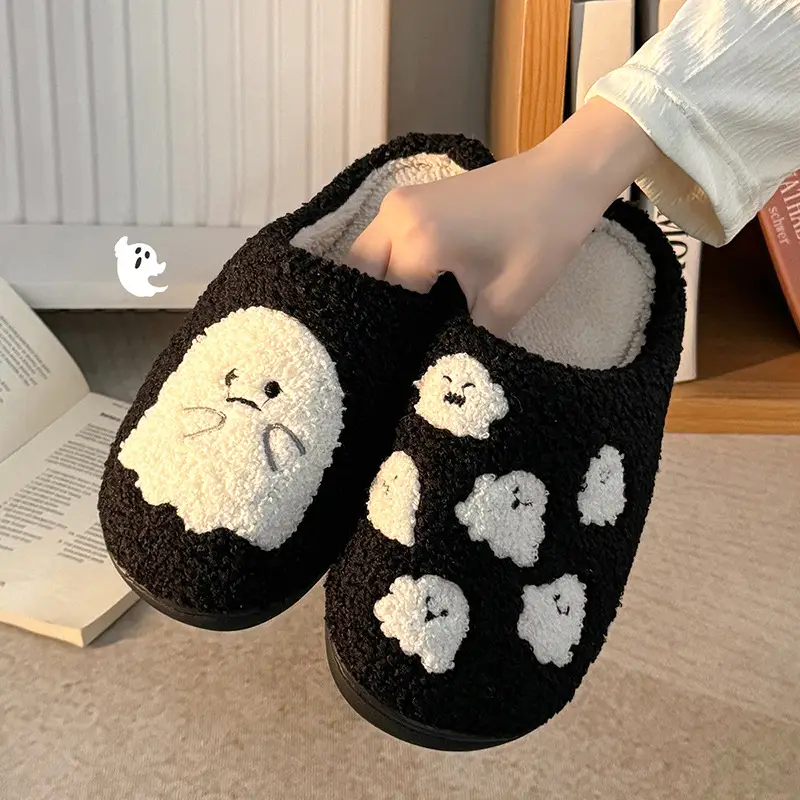 Women's Ghost Cartoon Cotton Slippers Winter Warm Indoor - Image 2