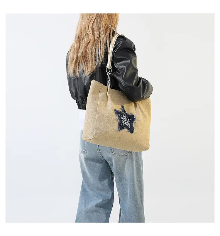 Western Style Fringed Star Shoulder Bag Black Suede — feature 17