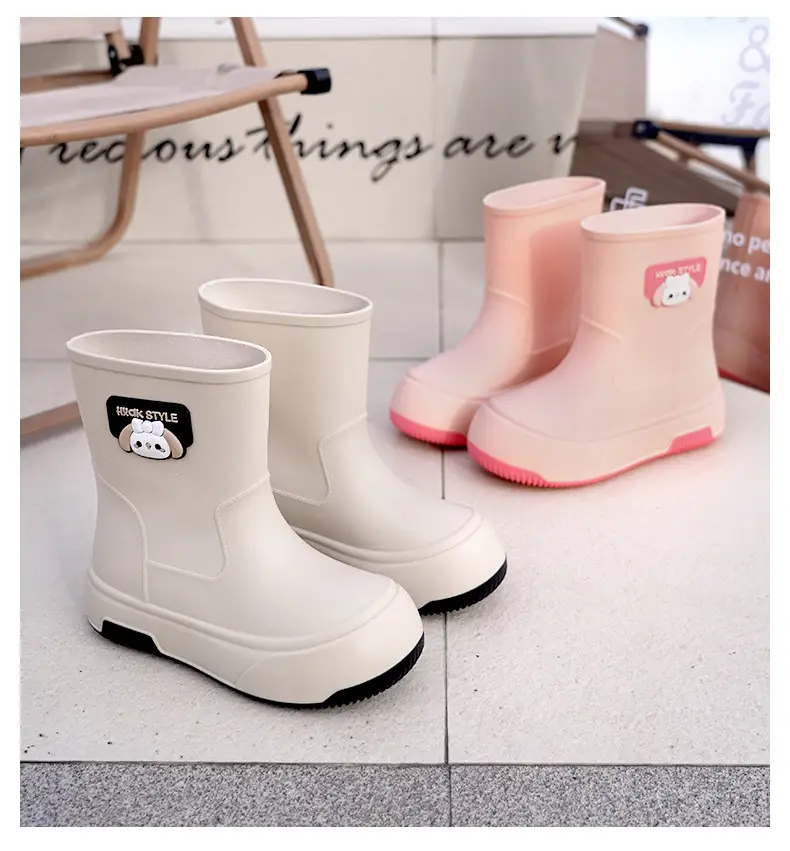 Japanese-type Rain Boots Women's Sweet Outer Wear Mid-tube Rain Boots Kitchen Work Wear-resistant Rubber Shoes fleece-lined Warm Non-slip Waterproof Shoes — feature 17