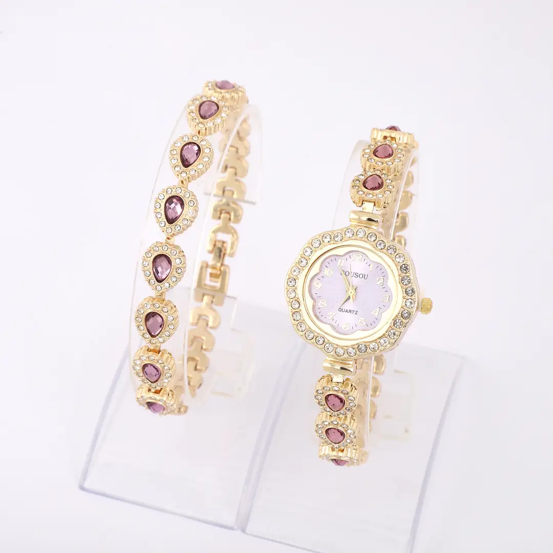 High-End, Exquisite, Simple, Fashionable, Niche, Light Luxury, Round Dial, Flower-Shaped Outline Women's Quartz Watch - Image 2