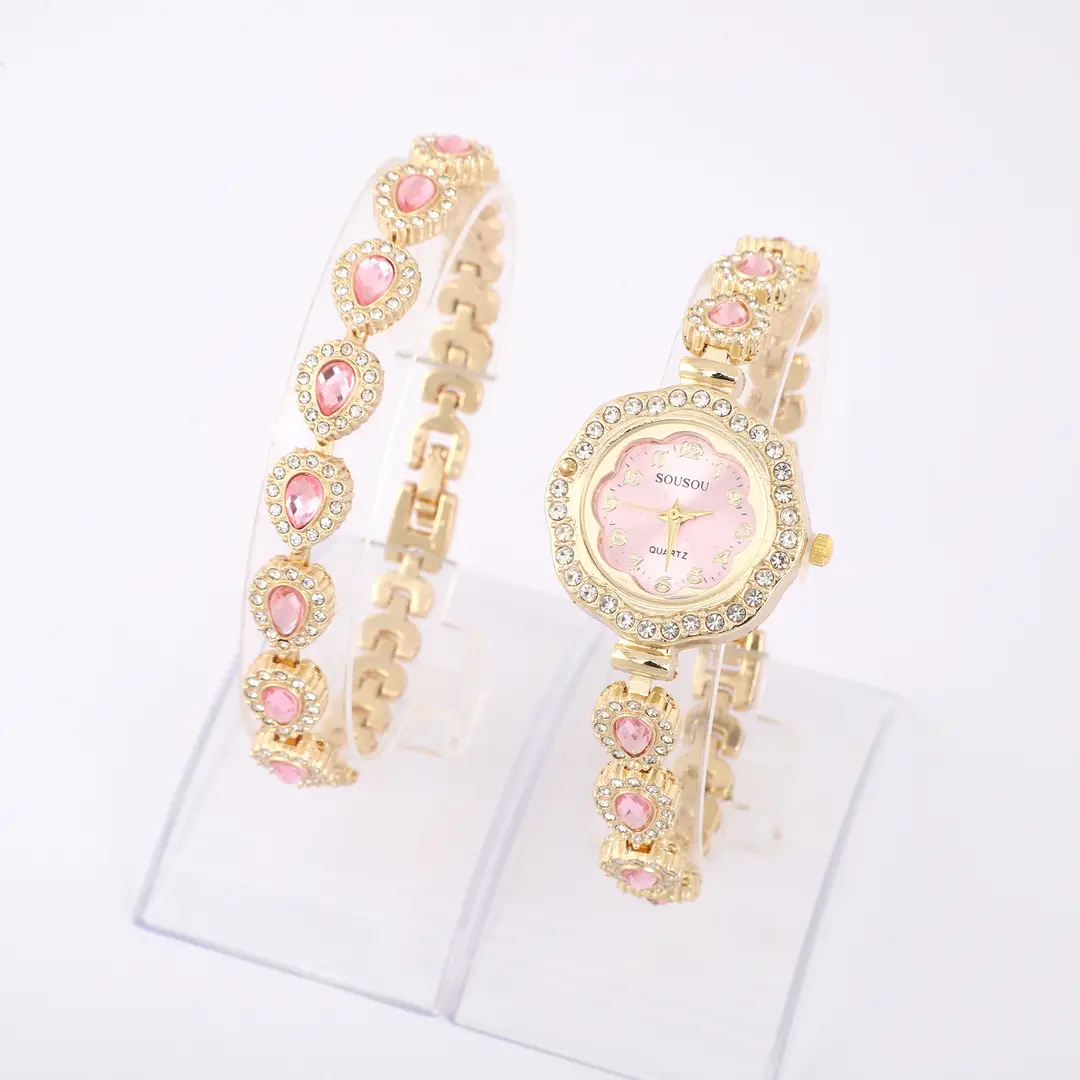 High-End, Exquisite, Simple, Fashionable, Niche, Light Luxury, Round Dial, Flower-Shaped Outline Women's Quartz Watch - Image 4