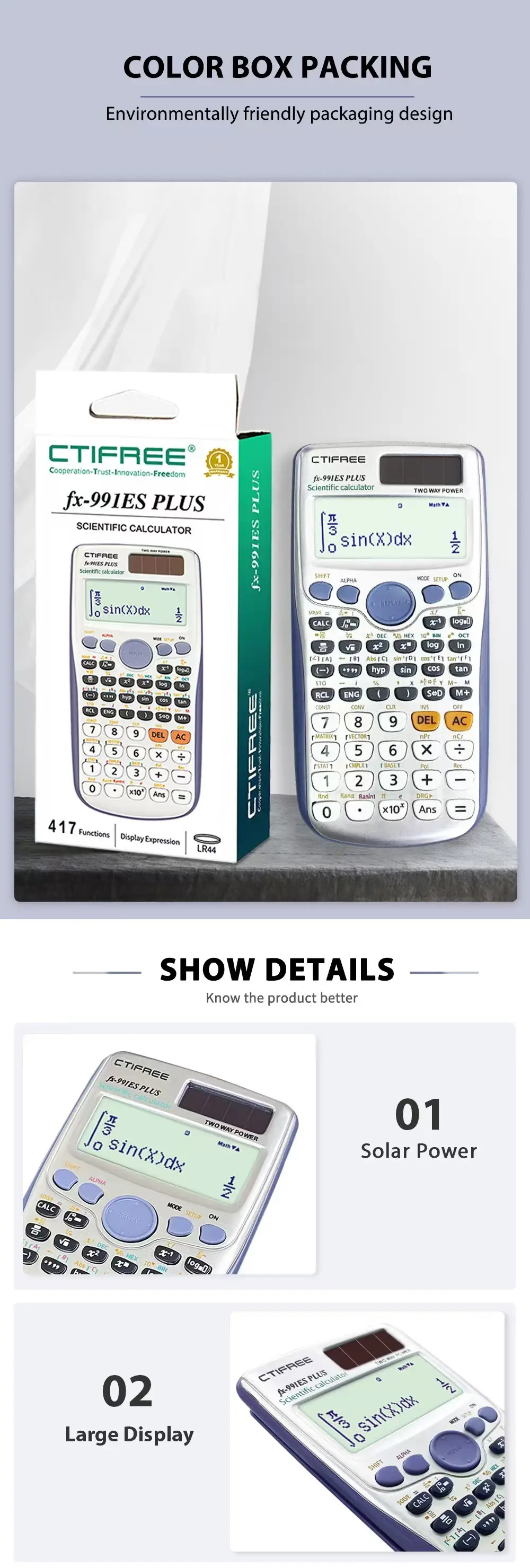 Cross-border fx991esplus2nd function calculator student scientific calculator matrix complex solution equation logo — feature 6
