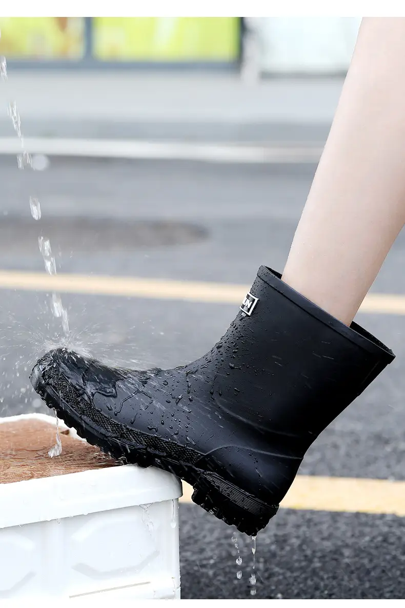 School Style Rain Shoes Women's Fashionable Outer Wear Non-slip Rain Boots Camping Fishing Waterproof Glue Shoes Cover fleece-lined Water Shoes for Women — feature 15