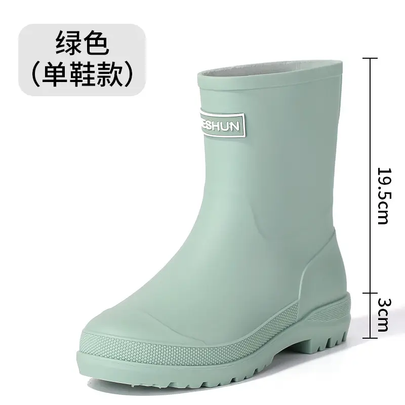 School Style Rain Shoes Women's Fashionable Outer Wear Non-slip Rain Boots Camping Fishing Waterproof Glue Shoes Cover fleece-lined Water Shoes for Women - Image 4