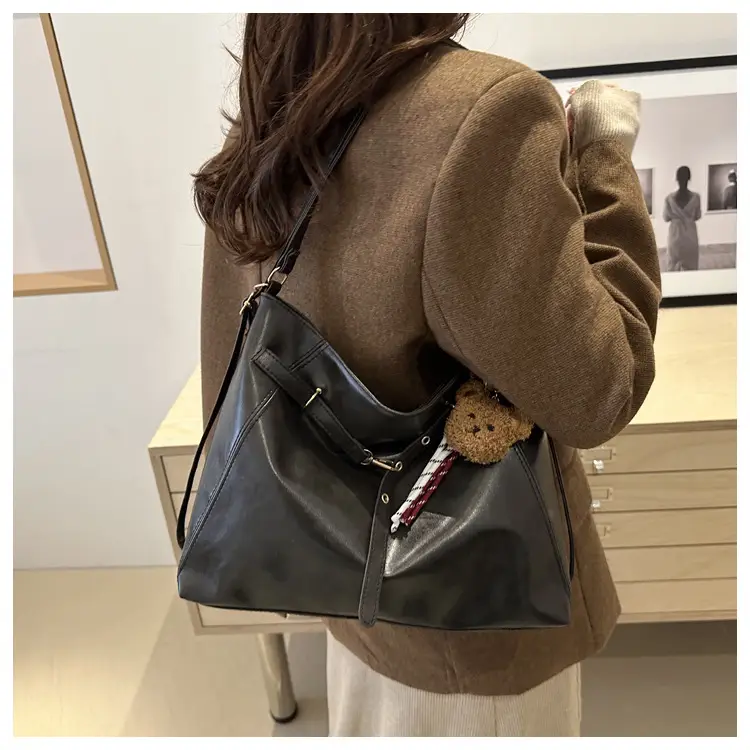 Women's Multi-Functional Crossbody Bag Brown Black Large Capacity