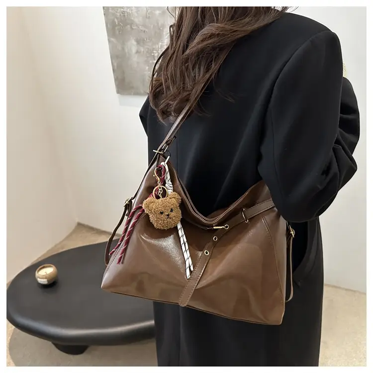 Women's Multi-Functional Crossbody Bag Brown Black Large Capacity — feature 16