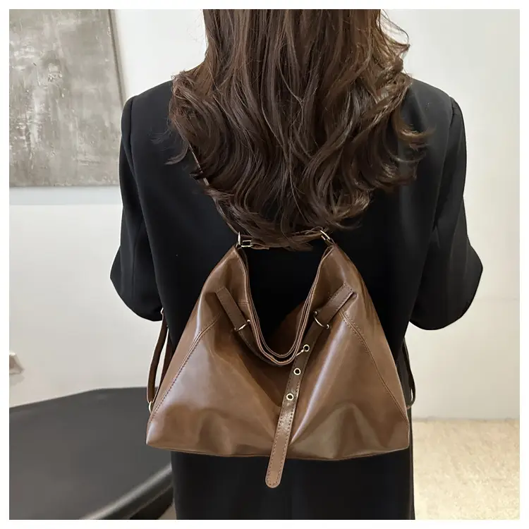 Women's Multi-Functional Crossbody Bag Brown Black Large Capacity — feature 19
