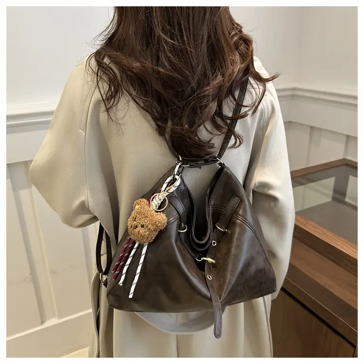 Women's Multi-Functional Crossbody Bag Brown Black Large Capacity — feature 24