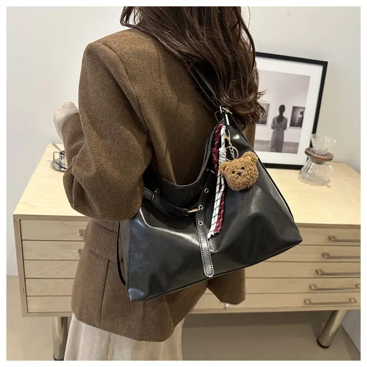 Women's Multi-Functional Crossbody Bag Brown Black Large Capacity — feature 25