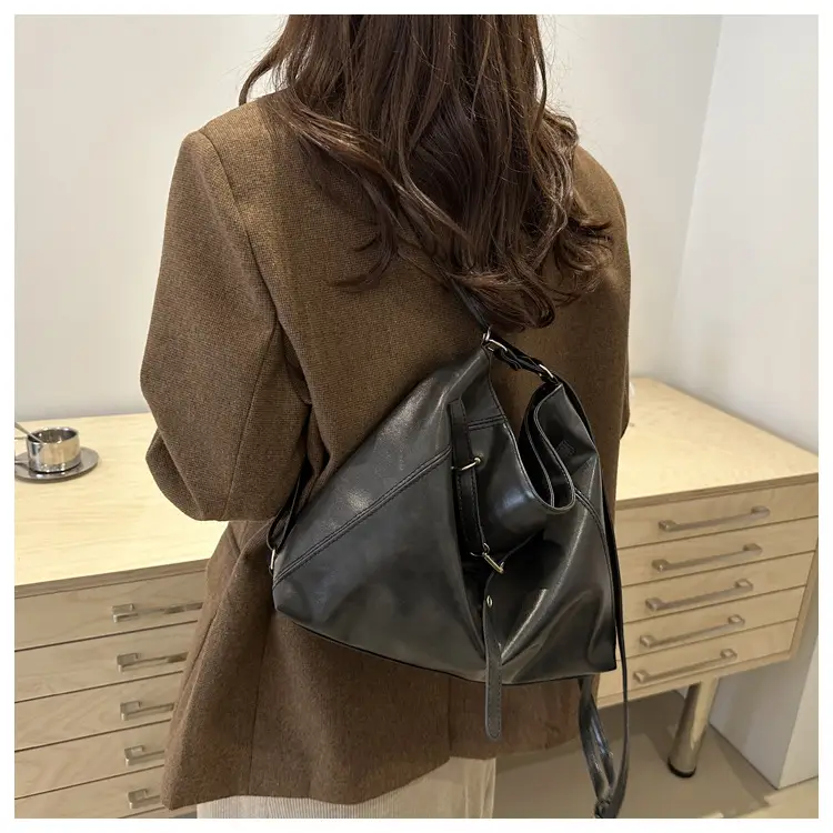 Women's Multi-Functional Crossbody Bag Brown Black Large Capacity — feature 28