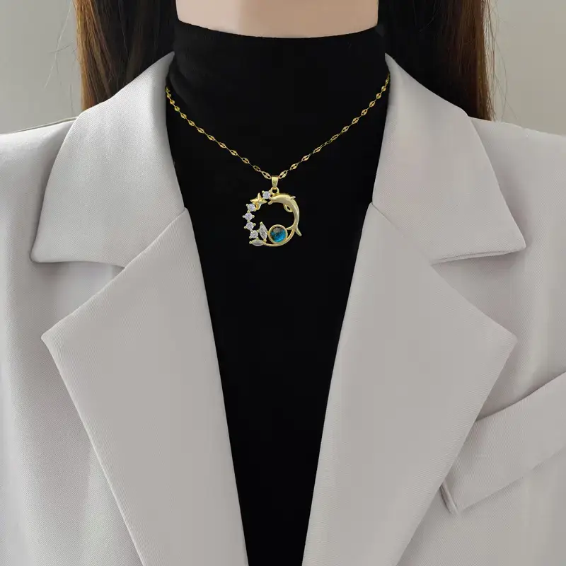 Luxury Dolphin Star Necklace for Women - Image 3
