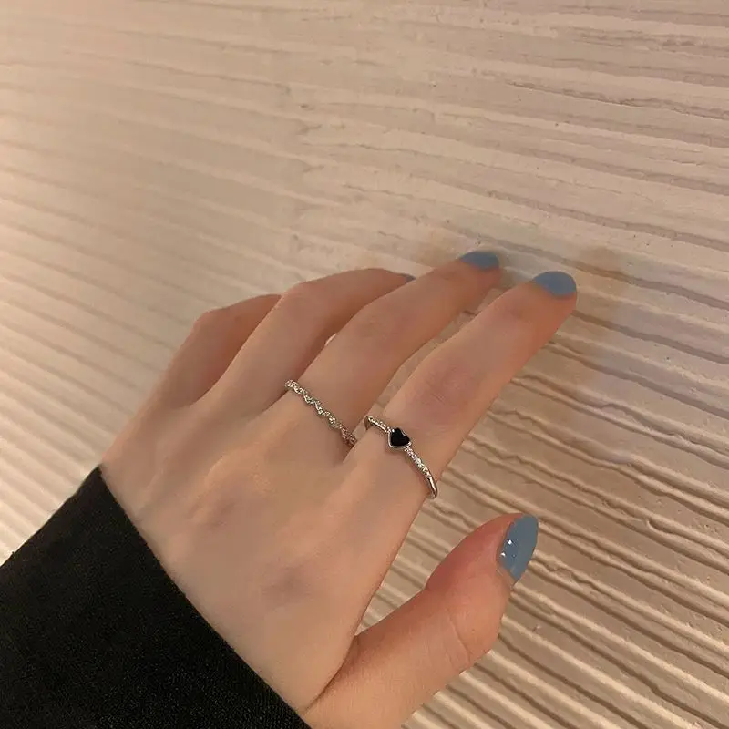 Korean Style Light Luxury Cold Open Adjustable Finger Ring - Image 2