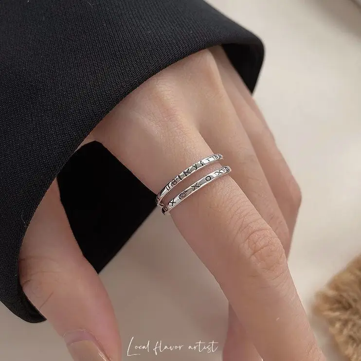 Korean Style Light Luxury Cold Open Adjustable Finger Ring - Image 4