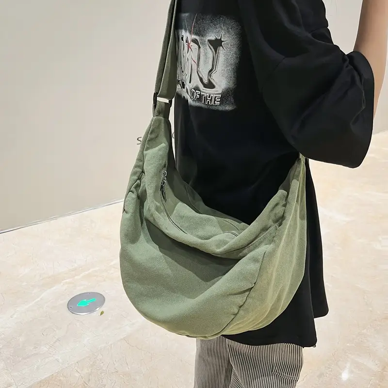 Women's Green Crossbody Bag with Elastic Wrap