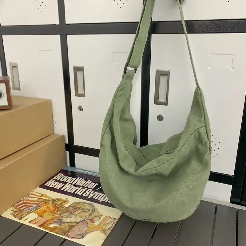 Women's Green Crossbody Bag with Elastic Wrap