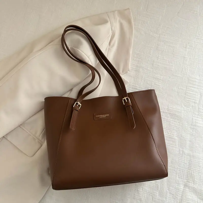 Women's Brown Leather Shoulder Bag 2024 Winter New Western Style - Image 3