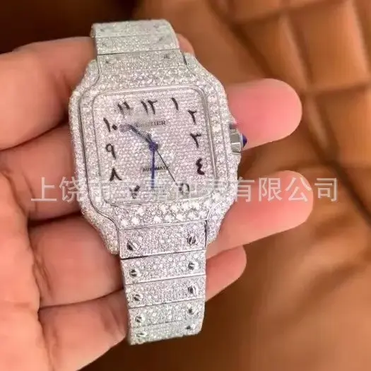 Kajia Men's and Women's Alloy Quartz Watch with Diamonds and Full Diamonds Women's Business Fashion Watch Slightly Waterproof Watch