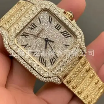Kajia Men's and Women's Alloy Quartz Watch with Diamonds and Full Diamonds Women's Business Fashion Watch Slightly Waterproof Watch