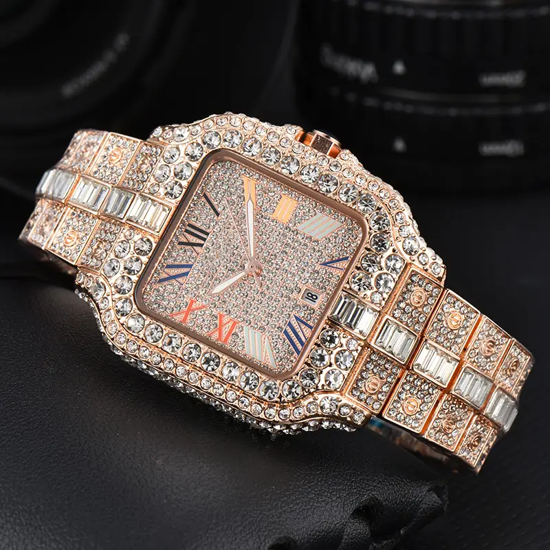 Kajia Men's and Women's Alloy Quartz Watch with Diamonds and Full Diamonds Women's Business Fashion Watch Slightly Waterproof Watch — feature 7