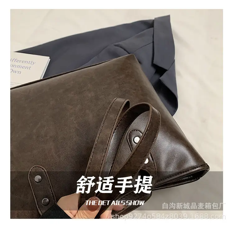 Brown Leather Tote Bag for Women Large Capacity Commuter Bag — feature 11