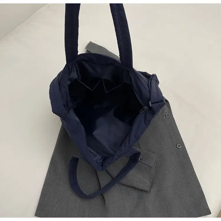 Women's Grey Nylon Shoulder Bag Large Capacity — feature 50