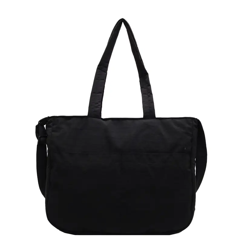 Women's Grey Nylon Shoulder Bag Large Capacity - Image 2