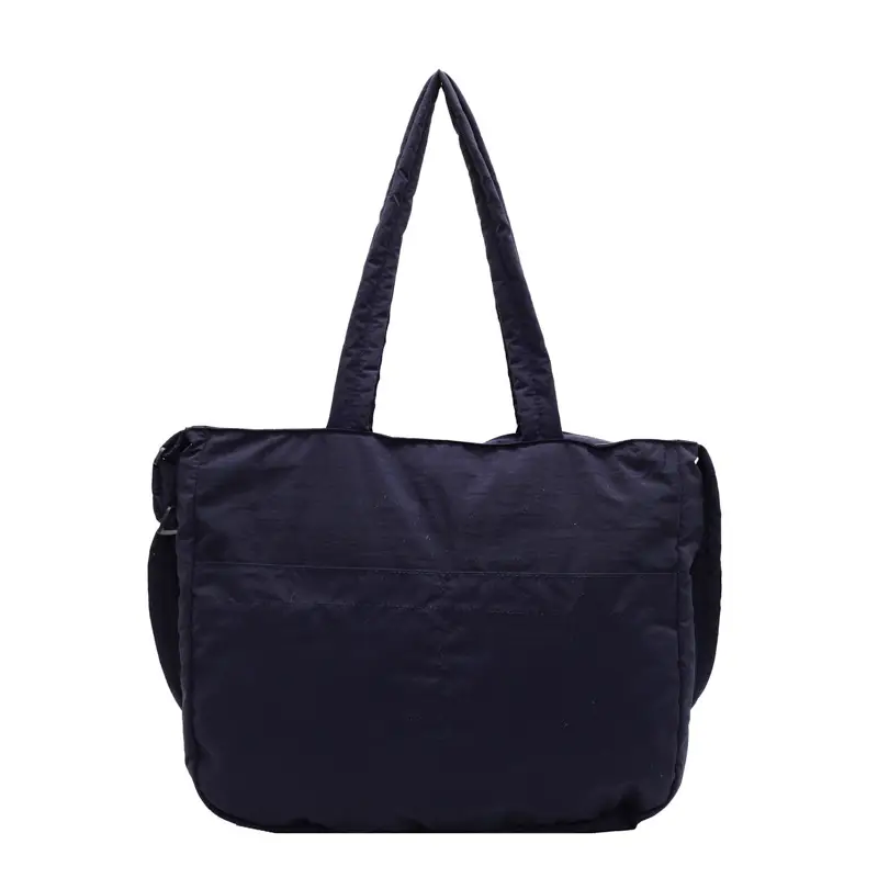 Women's Grey Nylon Shoulder Bag Large Capacity - Image 4