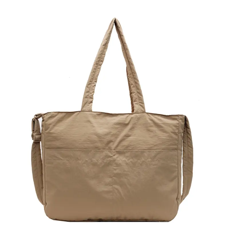 Women's Grey Nylon Shoulder Bag Large Capacity - Image 6