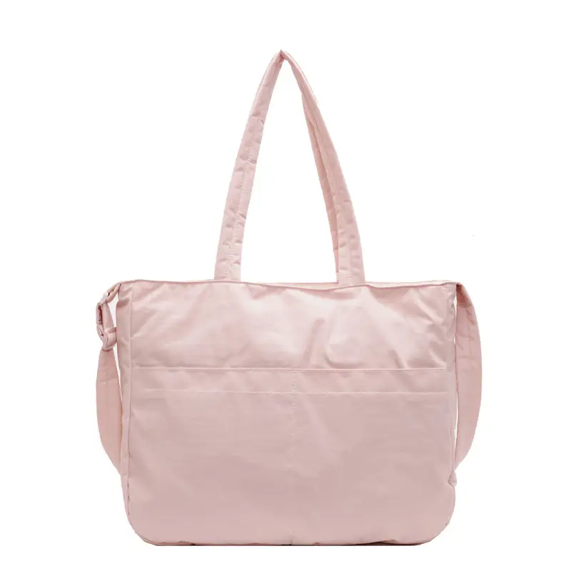Women's Grey Nylon Shoulder Bag Large Capacity - Image 7