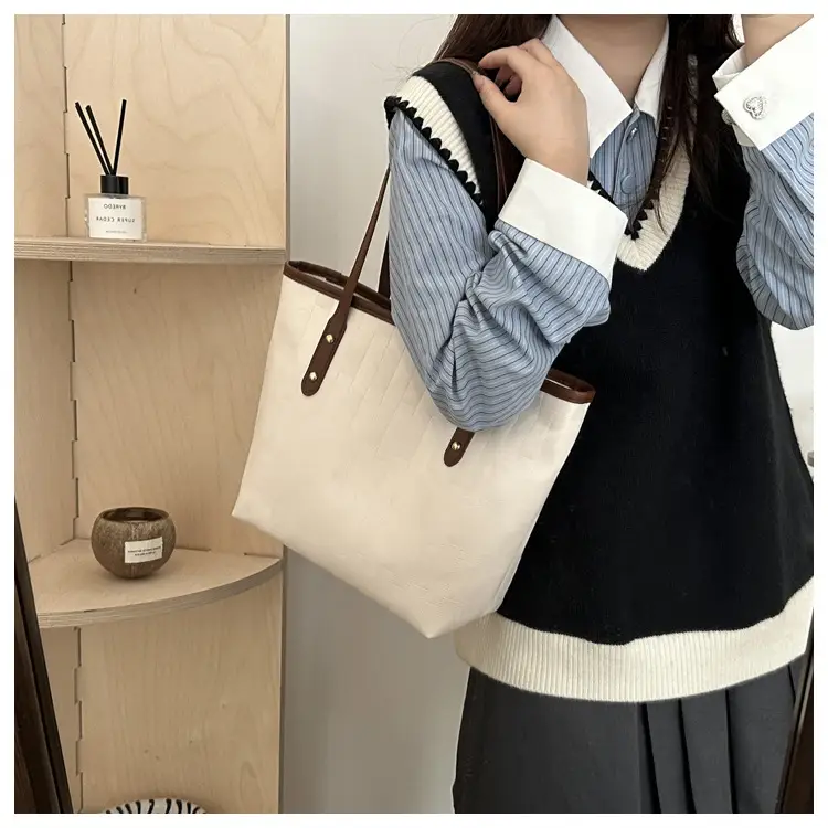 Vintage Brown Large Capacity Women's Tote Bag - Image 6
