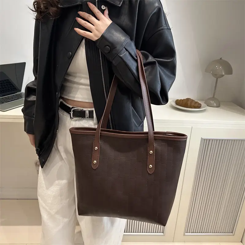 Vintage Brown Large Capacity Women's Tote Bag — feature 11