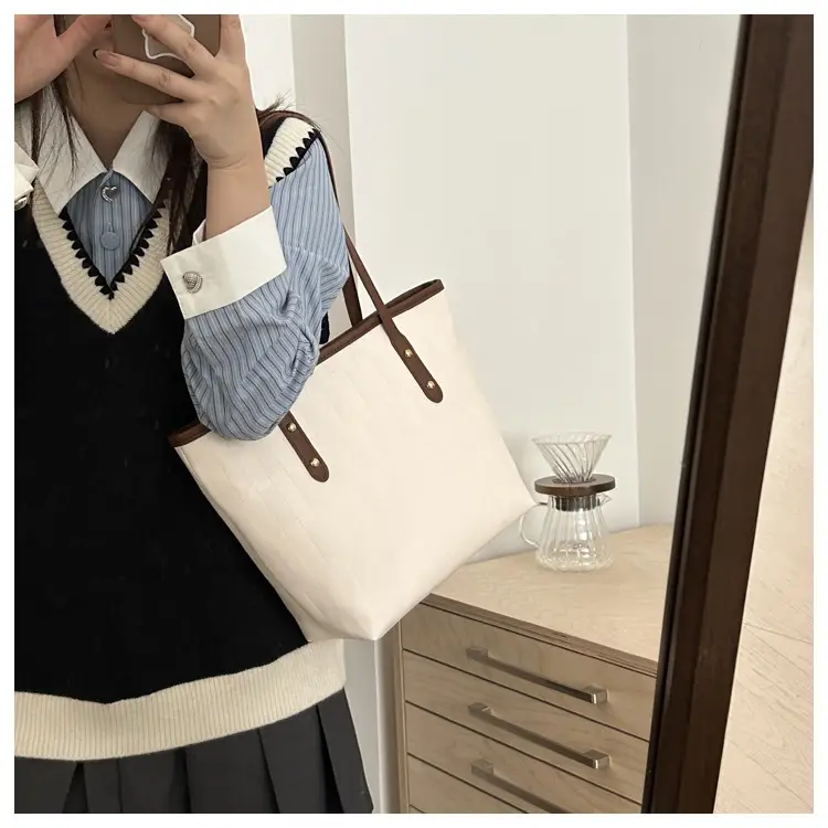 Vintage Brown Large Capacity Women's Tote Bag — feature 22