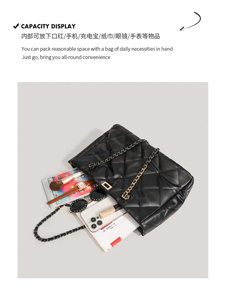 Black Quilted Chain Handbag for Women 2026 — feature 12