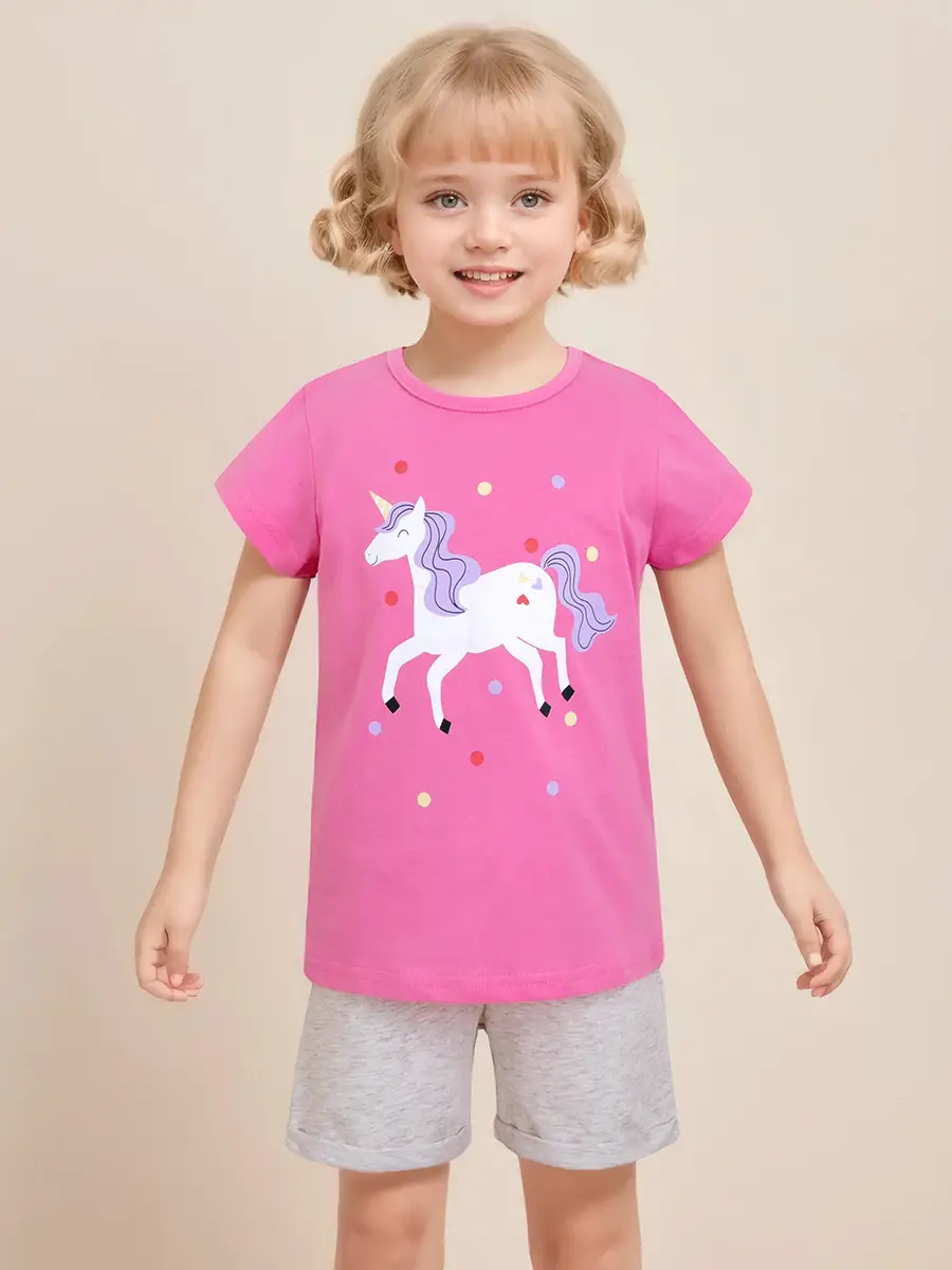 Pink Unicorn Cotton T-Shirt for Boys Girls - Image 3