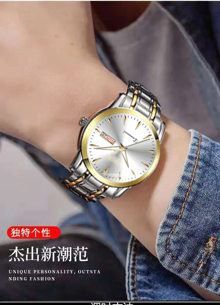 Business Men's Waterproof Quartz Watch with Luminous Calendar — feature 7