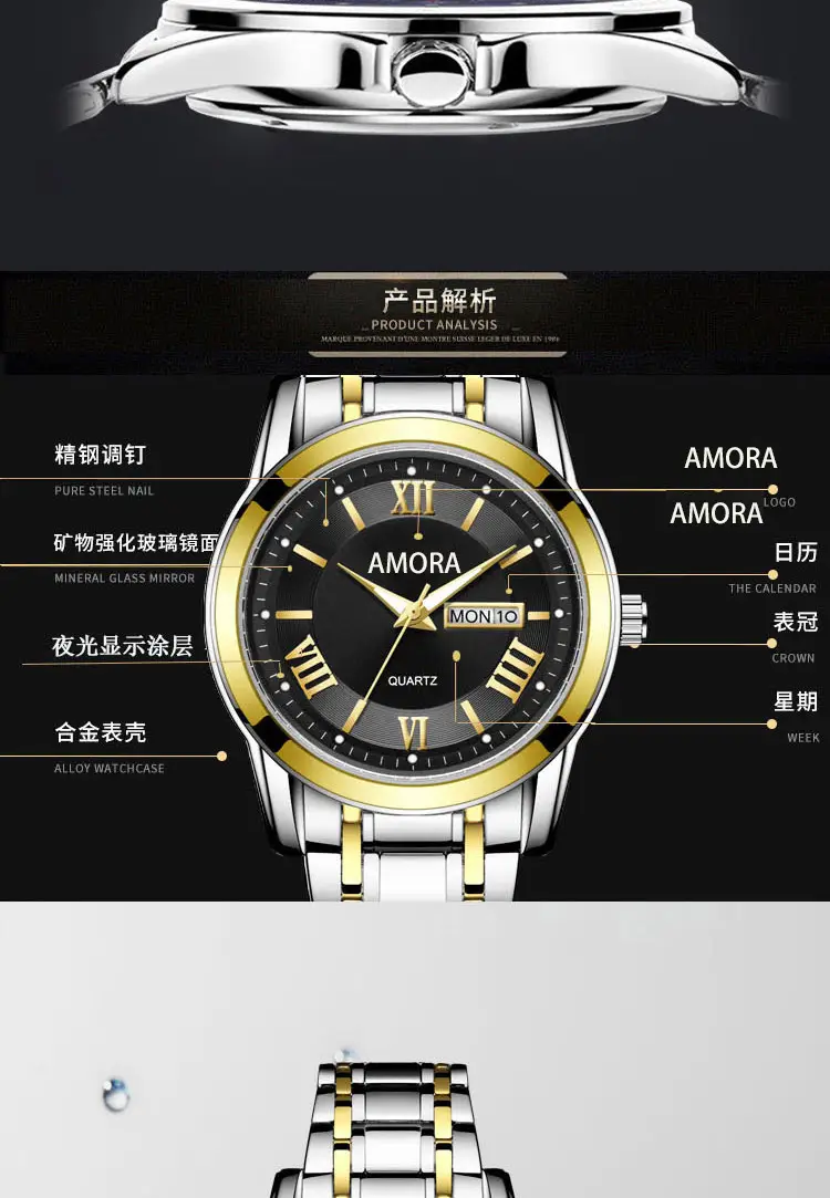 Business Men's Waterproof Quartz Watch with Luminous Calendar — feature 9