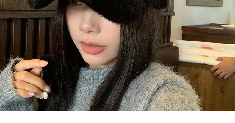 Cute Plush Doberman Ear Cap Warm Winter Hat — feature 9
