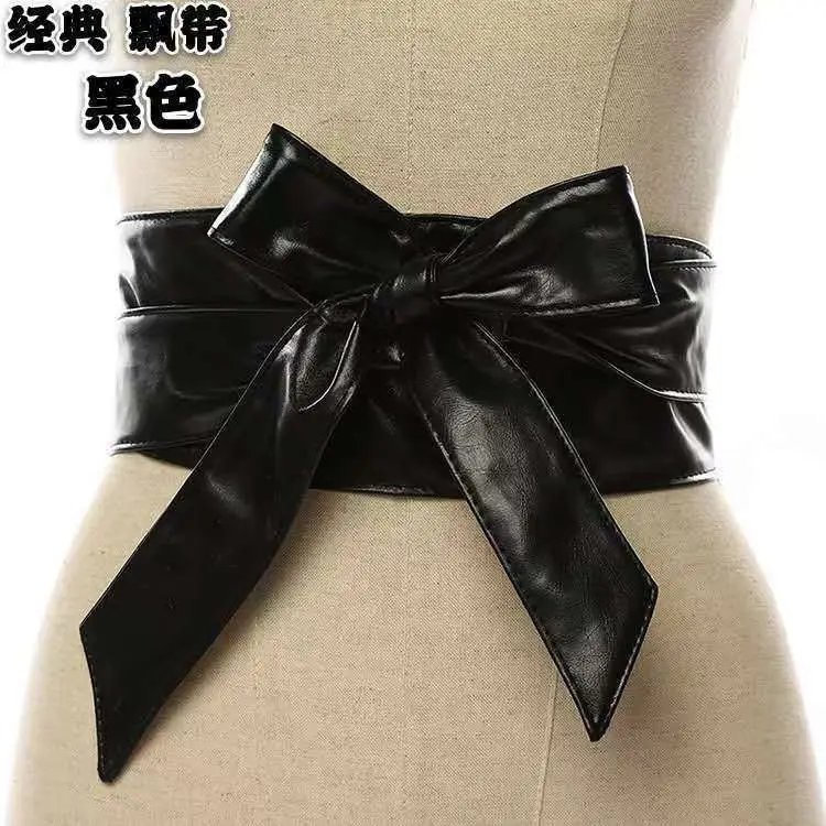 Black Bow Ribbon Waist Belt Decorative Belt — feature 48