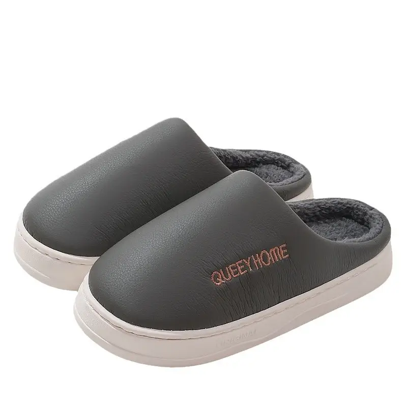 Baotou Cotton Slippers for Men Autumn and Winter Home 2025 New Thick-Soled Warm Fleece-Lined Thickeneded Couple Cotton Slippers for Women