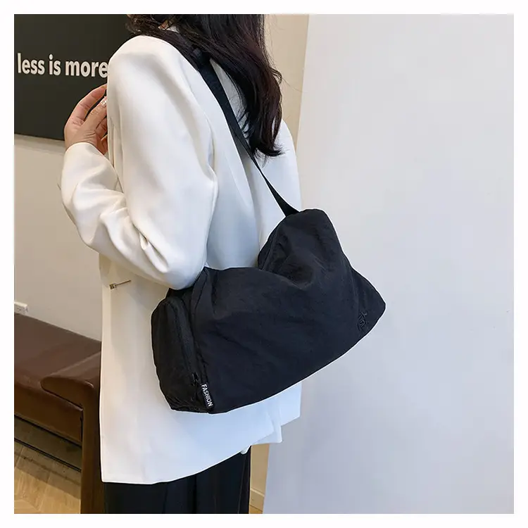 Women Large Capacity Shoulder Bag Black Beige Crossbody — feature 12