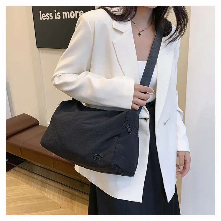 Women Large Capacity Shoulder Bag Black Beige Crossbody — feature 14