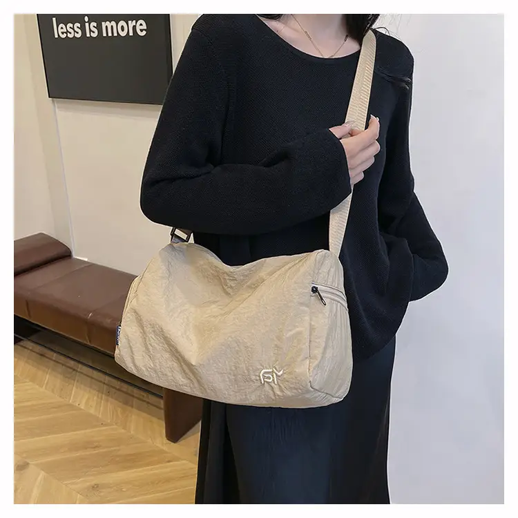 Women Large Capacity Shoulder Bag Black Beige Crossbody — feature 22