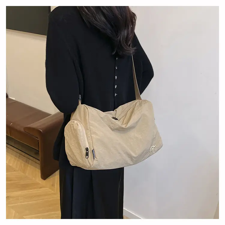 Women Large Capacity Shoulder Bag Black Beige Crossbody — feature 25