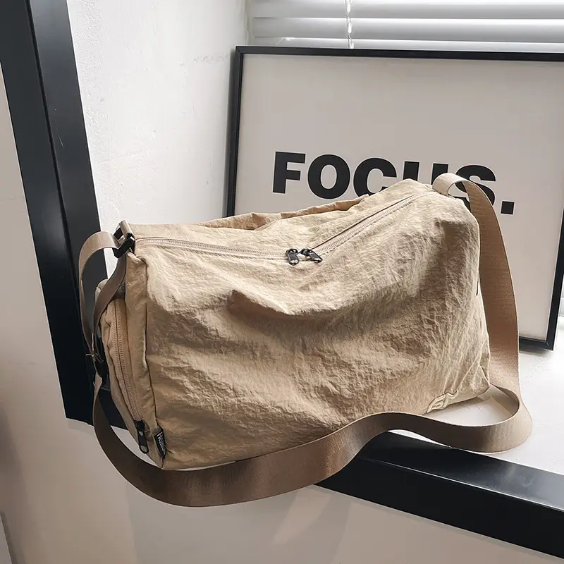 Women Large Capacity Shoulder Bag Black Beige Crossbody - Image 2