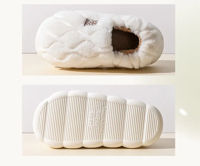 Women Winter Cotton Slippers White Warm Non-slip — feature 15