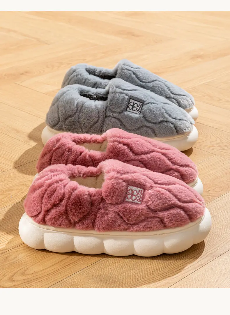 Women Winter Cotton Slippers White Warm Non-slip — feature 20