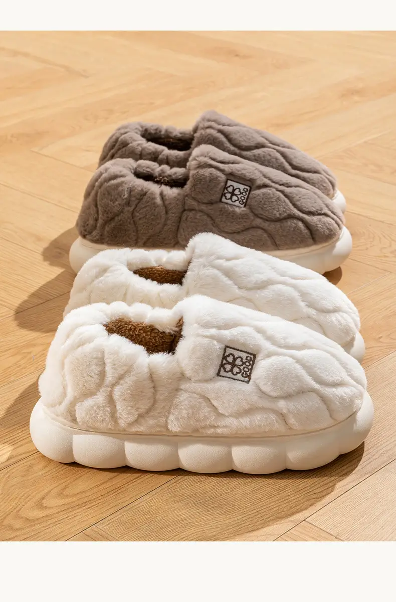 Women Winter Cotton Slippers White Warm Non-slip — feature 21