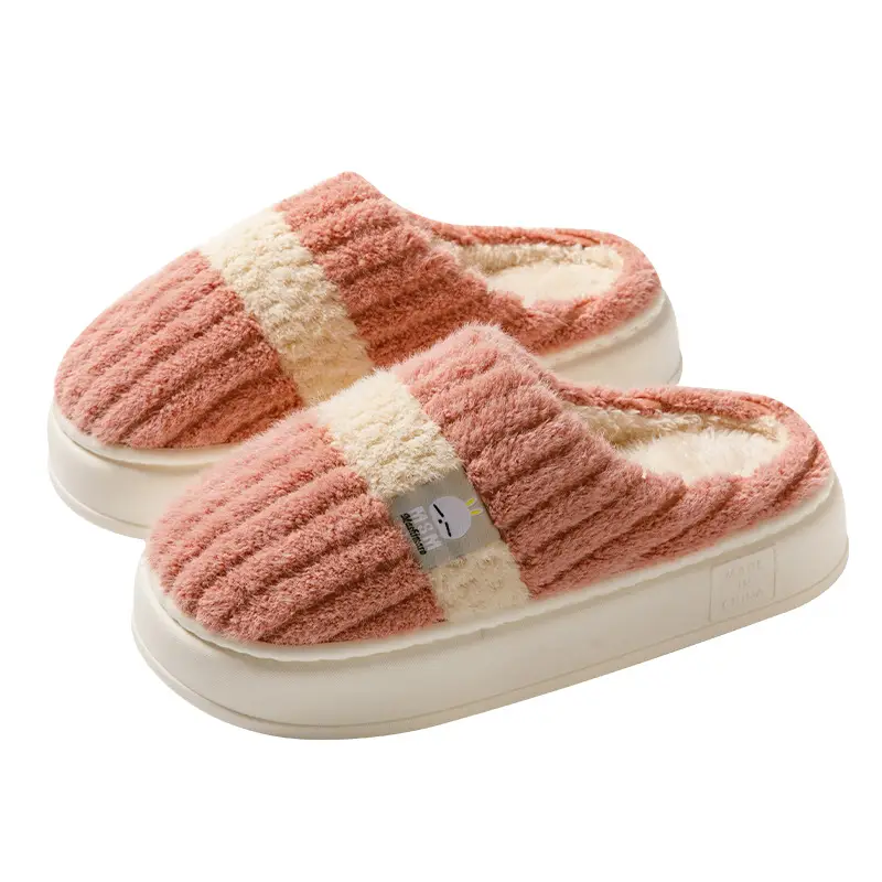 Bug Rabbit Platform Cotton Slippers Women's Winter Home Plush Warm Home Indoor Couple's Winter Men's Slippers